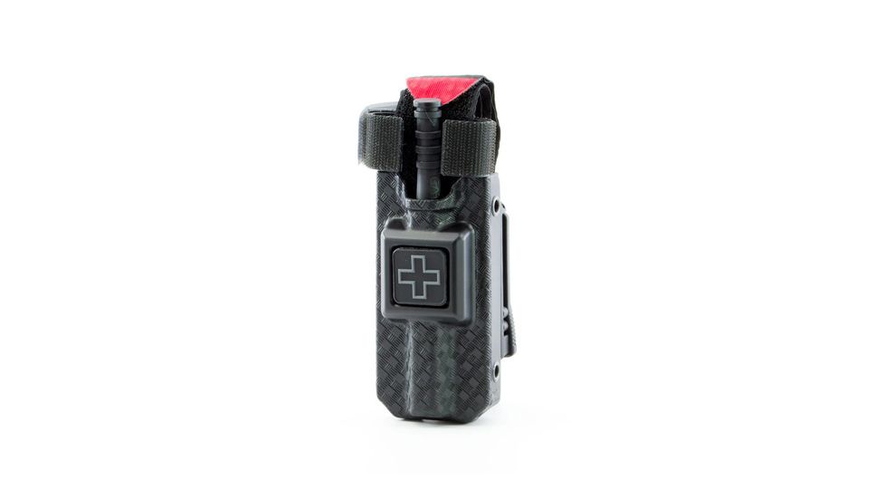 Eleven 10 Rigid Tq Case For Cat, Cross Front, Belt Tek-lok, Black Basket Weave w/ Grey Cross, E10-3021B-BSK