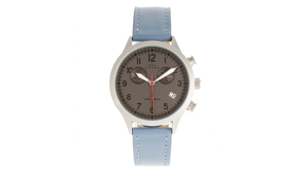 Elevon Antoine Chronograph Leather-Band Watch w/ Date, Light Blue/Charcoal, One Size, ELE113-5