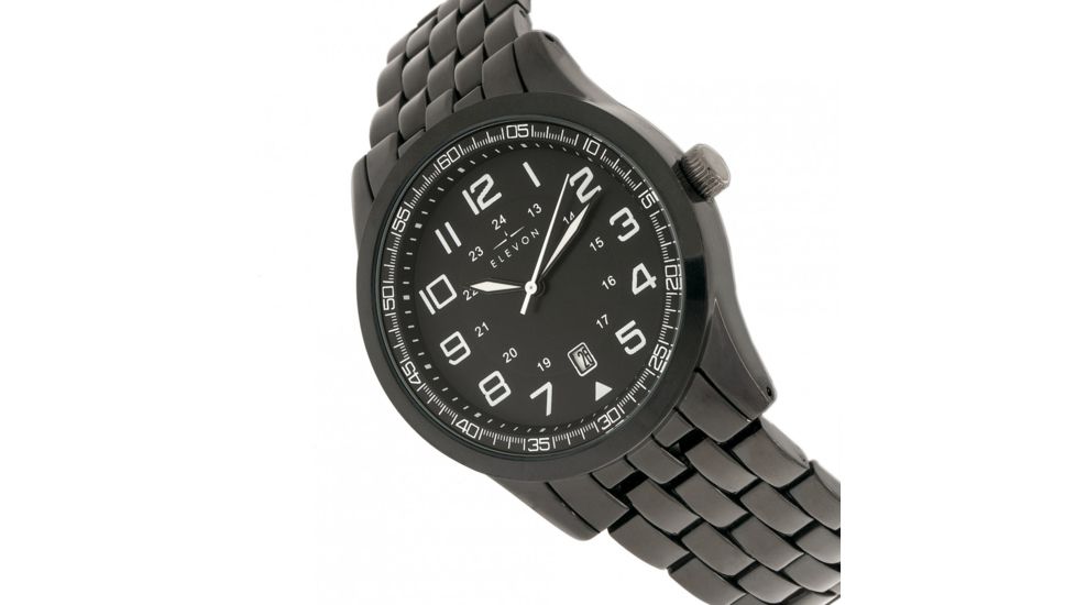 Elevon Garrison Bracelet Watch W/Date, Black, ELE105-6