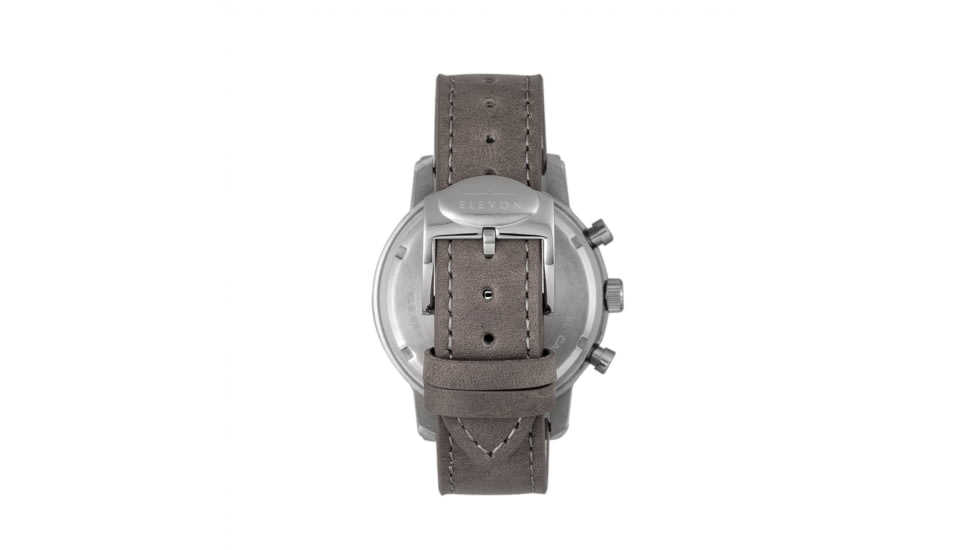 Elevon Langley Chronograph Leather-Band Watch W/ Date, Black/Grey, ELE103-4