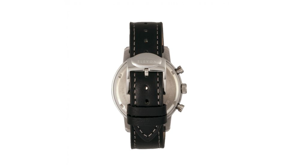 Elevon Langley Chronograph Leather-Band Watch W/ Date, Charcoal/Black, ELE103-5