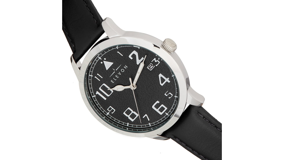 Elevon Sabre Watch w/Date - Mens, Silver/Black/Black, One Size, ELE121-2
