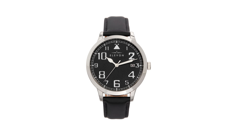 Elevon Sabre Watch w/Date - Mens, Silver/Black/Black, One Size, ELE121-2