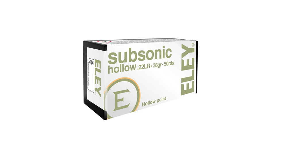 Eley Ammunition Eley Ammo Subsonic .22LR, 38GR. Hollow Point 50 Rounds