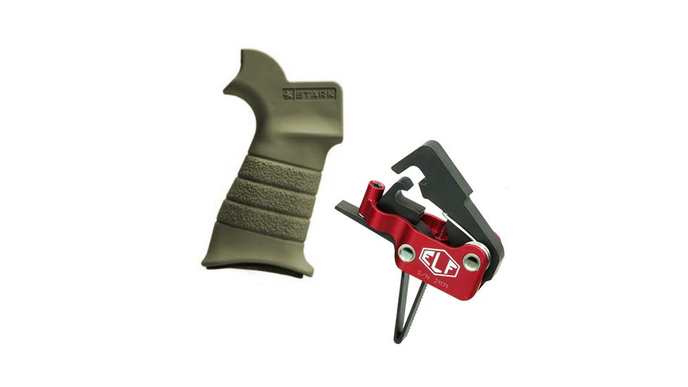 Elftmann Tactical Elftmann AR-10 Trigger Straight AR-10-S W/ Stark Equipment AR Rifle Grip, Earth ANG-EA