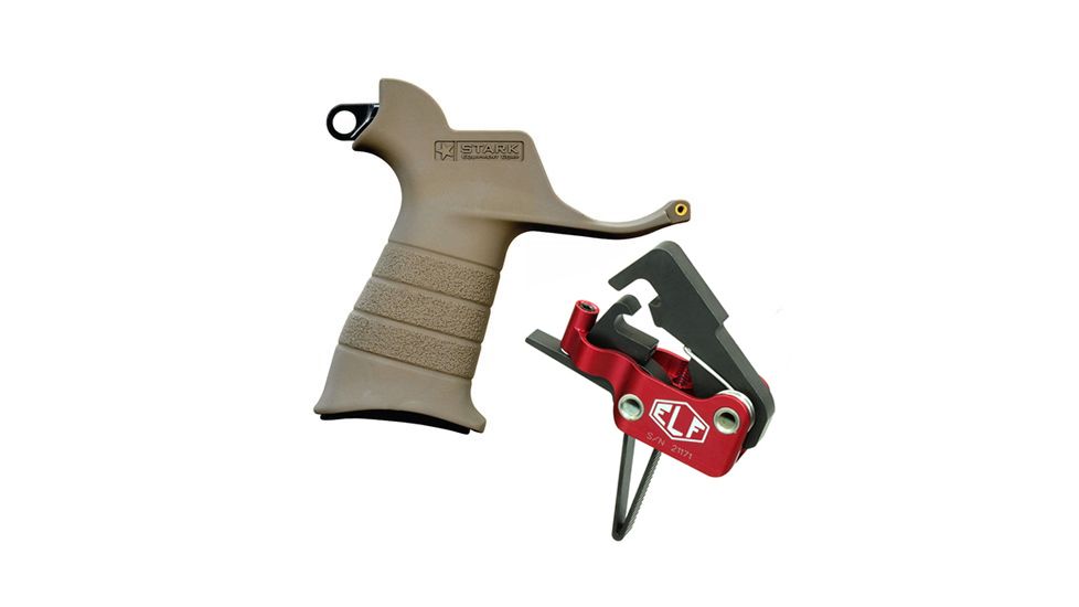 Elftmann Tactical Elftmann AR-10 Trigger Straight AR-10-S W/ Stark SE-2 AR-15 Pistol Grip With CR123 Battery Storage And Sling Swivel Mount Black