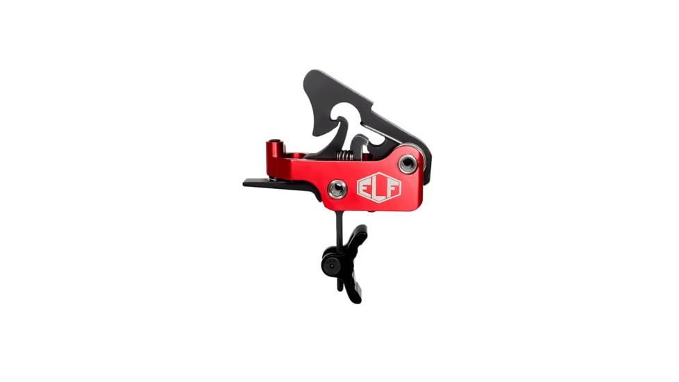 Elftmann Tactical Apex Pro AR-15 Curved Adjustable Trigger, Black Shoe, Anodized, Red, APEXPROBC