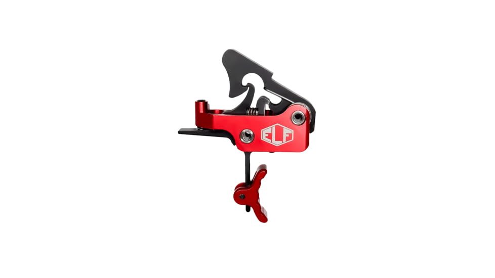Elftmann Tactical Apex Pro AR-15 Curved Adjustable Trigger, Red Shoe, Anodized, Red, APEXPRORC