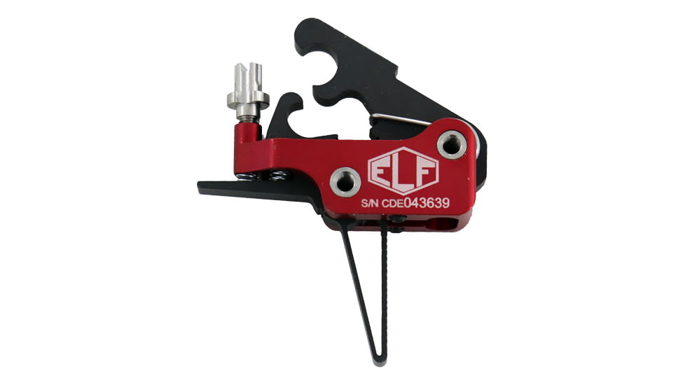 Elftmann Tactical Elf Match Pro Trigger with Threaded Mounting System, Straight Finger Adj Curved, 2.75-4lbs Pull Weight, MATCH PRO-S FA