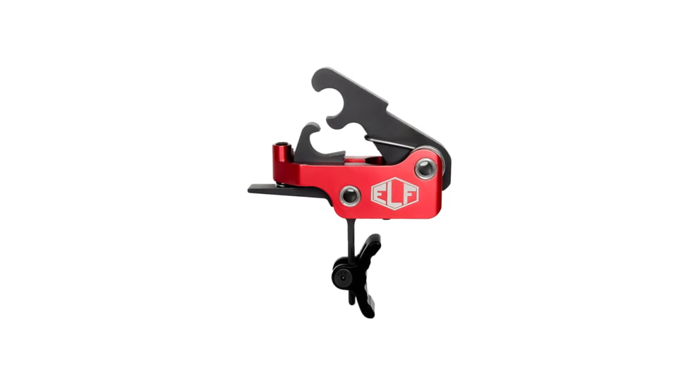 Elftmann Tactical SE AR-15 Curved Adjustable Trigger, Black Shoe, Anodized, Red, SEBC