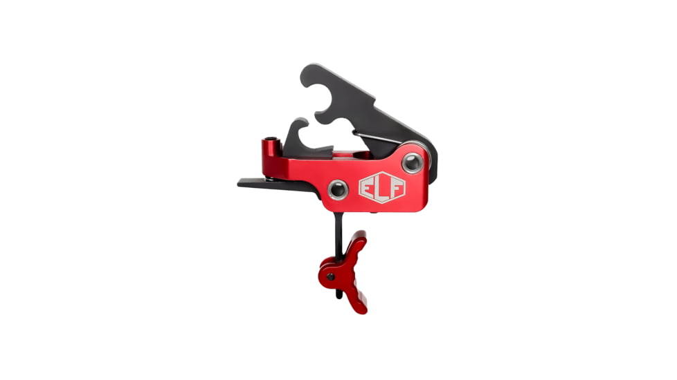 Elftmann Tactical SE AR-15 Curved Adjustable Trigger, Red Shoe, Anodized, Red, SERC