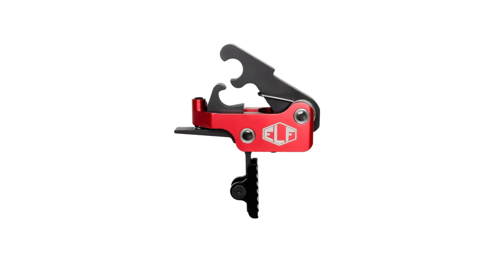 Elftmann Tactical SE AR-15 Straight Adjustable Trigger, Black Shoe, Anodized, Red, SEBS