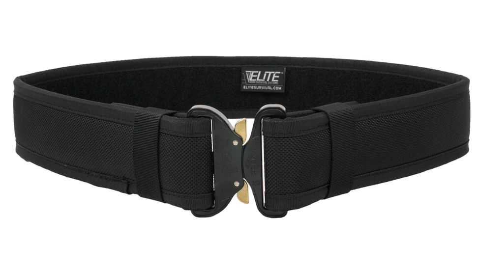 Elite Survival Systems DuraTek Molded Duty Belt, 2.25 wide, Cobra Buckle, Black, Large, MV225CB-L