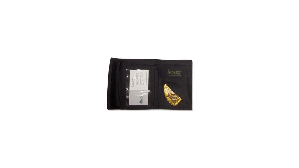 Elite Survival Systems Tri-Fold Badge Wallet - BWB Black, Opened