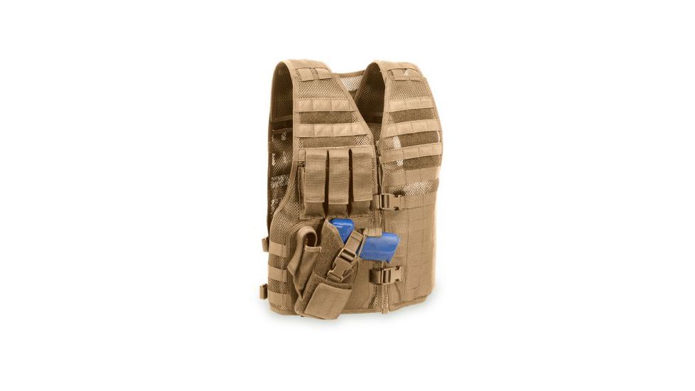 Elite Survival Systems MVP Director Tactical Holster Vest, Left Hand Holster, Coyote Tan MVP030101-T