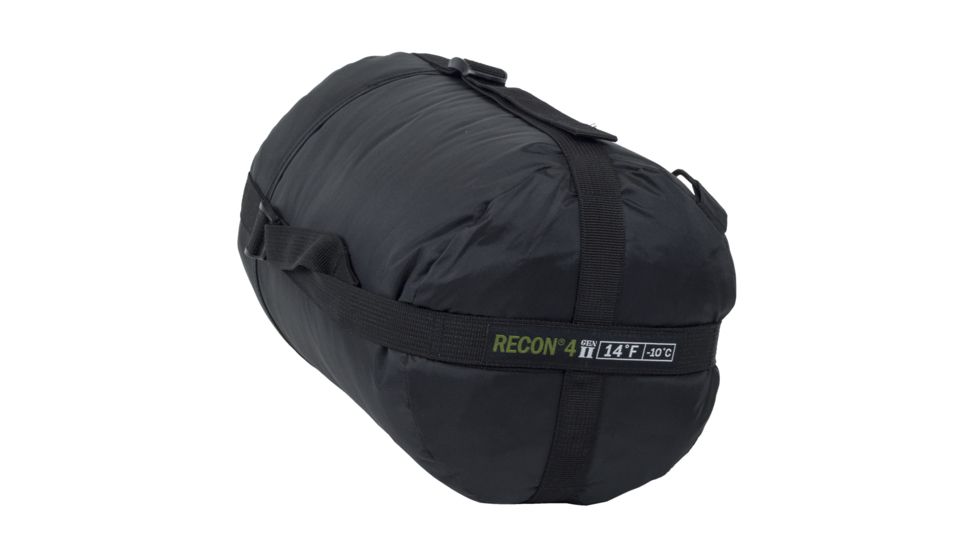 Elite Survival Systems Recon 4 Sleeping Bag, Black, Rated to 14 Degrees Fahrenheit, RECON4-B