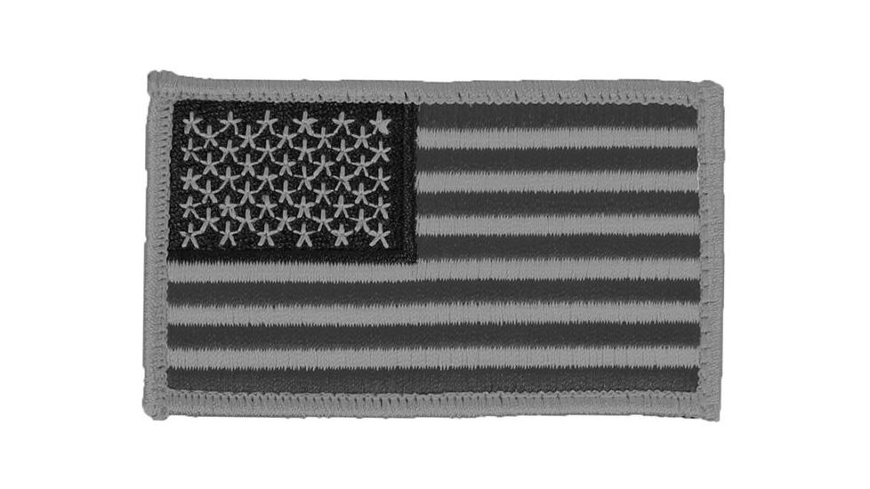 Elite Survival Systems US Flag Patches - Standard Orientation, Black/Gray, 3.5in x 2in ID-US-107
