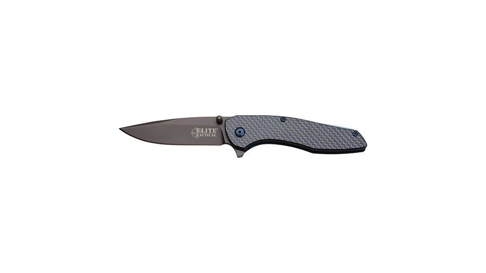 Elite Tactical Carbon Fiber Folding Knife, Black, Carbon Fiber Black, Lifetime Limited Warranty, ELT-05542