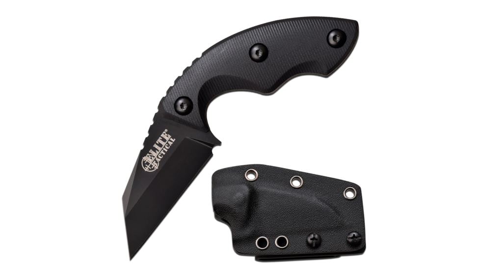 Elite Tactical Sidearm Fixed Blade Knife, 2.25 in, D2 Steel, Wharncliffe, Black, ET-FIX010