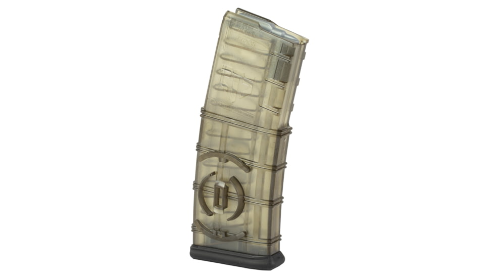 Elite Tactical Systems Carbon Smoke Series Gen 2 AR-15 Detachable Rifle Magazine w/ Coupler, 5.56x45mm NATO, 30 Round, Clear, 1 Pack, Polymer, AR1530CG2-30RD