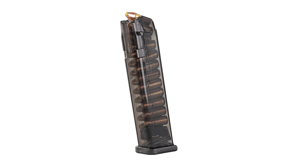 Elite Tactical Systems Carbon Smoke Series Glock 17/18/19/26/34/45 Pistol Magazine, 9mm Luger, 22 Round, Carbon Smoke, 1 Pack, Polymer, SMK-GLK-9-22-22RD