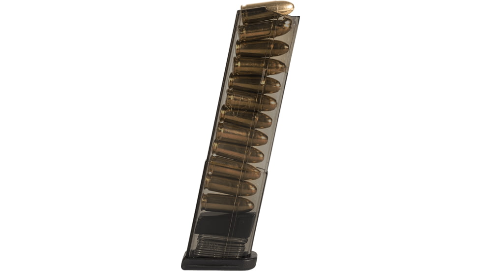 Elite Tactical Systems Carbon Smoke Series Glock 43 Pistol Magazine, 9mm Luger, 12 Round, Carbon Smoke, 1 Pack, Polymer, SMK-GLK-43-12-12RD