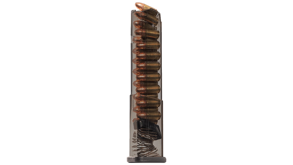 Elite Tactical Systems Carbon Smoke Series Glock 43X/28 Pistol Magazine, 9mm Luger, 19 Round, Carbon Smoke, 1 Pack, Polymer, SMK-GLK-43X-19-19RD