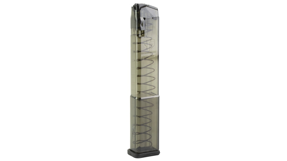 Elite Tactical Systems Carbon Smoke Series Glock Gen2 17/18/19/26/34/45 9mm 32 Round Pistol Magazine, Carbon Smoke, SMK-GLK-18G2-332RD