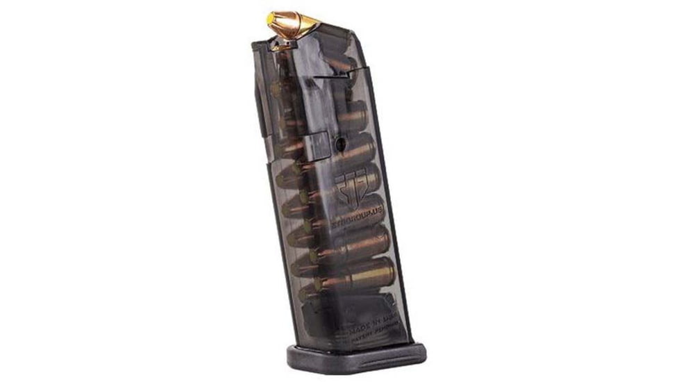 Elite Tactical Systems Pistol Magazine, Glock 19/19x/26, 9mm, 10-Round, Carbon Smoke, SMK-GLK-19-10-10RD