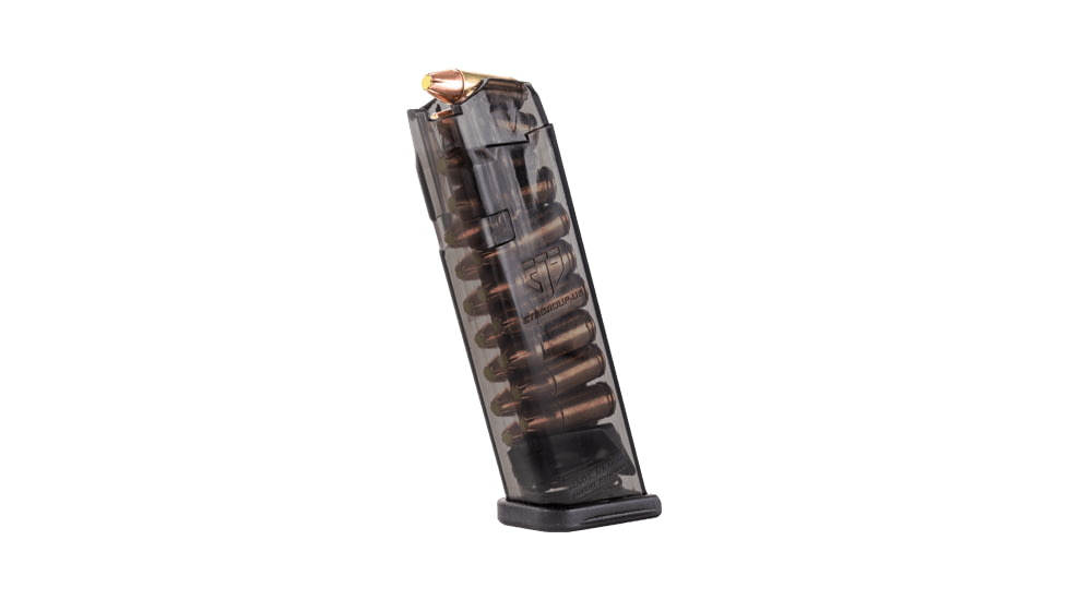 Elite Tactical Systems Carbon Smoke Series Glock 17/18/19/26/34/45 Pistol Magazine, 9mm Luger, 17 Round, Carbon Smoke, 1 Pack, Polymer, SMK-GLK-17-17RD