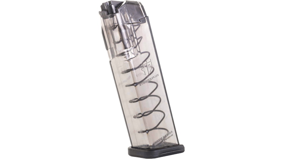 Elite Tactical Systems GLK17 Pistol Mags 17rd 9mm Luger Compatible w/ Glock 17/18/19/26/45/34 Clear Polymer, Polymer, GLK17-17RD