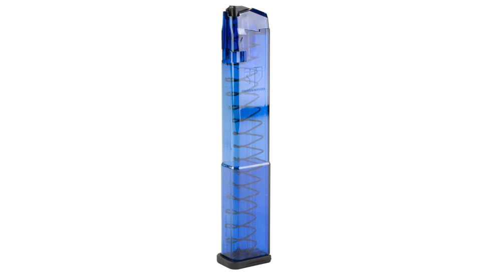 Elite Tactical Systems GLK18G2BLU Pistol Mags 31rd Extended w/Gen2 Floor Plate 9mm Luger Compatible w/ Glock 17/18/19/19X/26/34/45 Clear Blue Polymer, Polymer, GLK18G2BLU-31RD