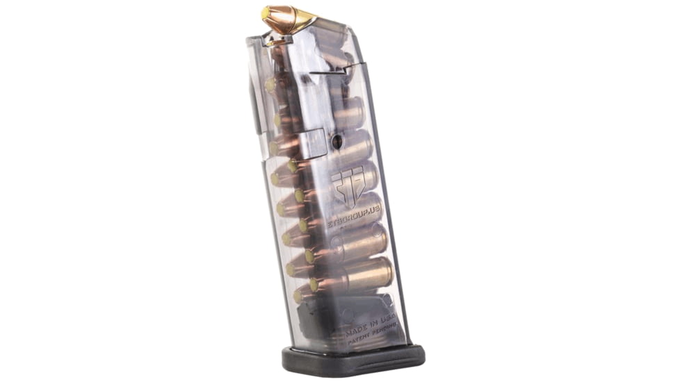 Elite Tactical Systems Glock 26/19 15 Pistol Magazine, 9mm Luger, 15 Round, Clear, 1 Pack, Polymer, GLK-19-15RD