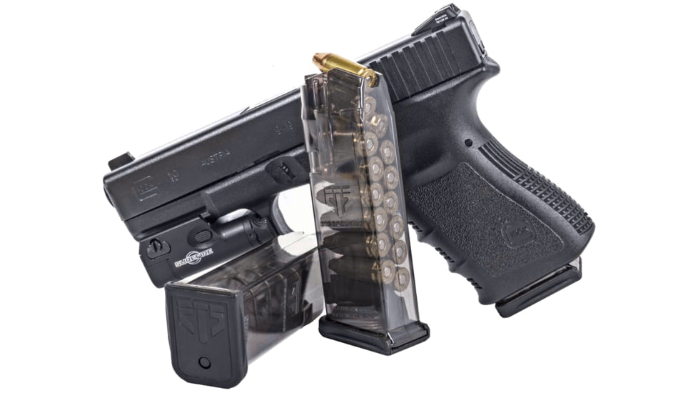 Elite Tactical Systems Glock 19, 9MM 15 Round Pistol Magazine, Smoke GLK-19