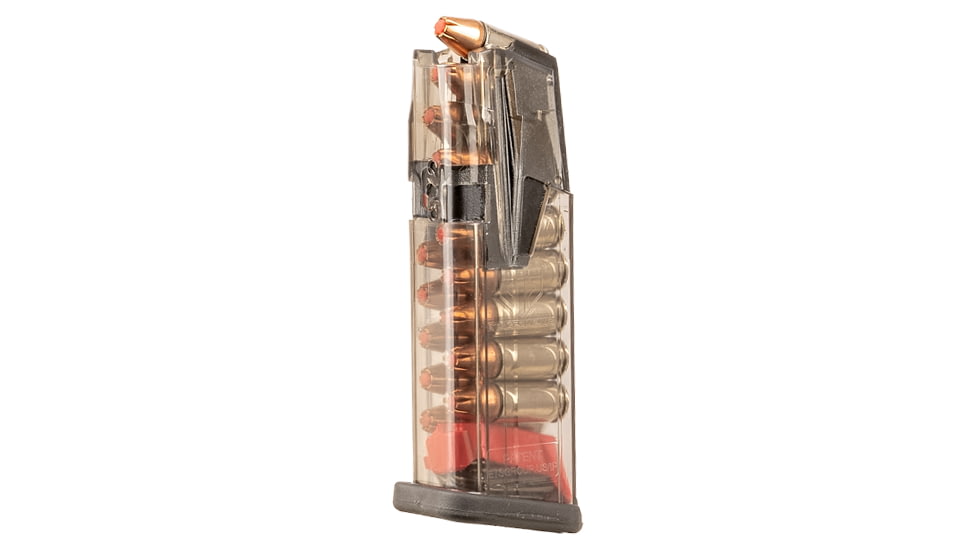 Elite Tactical Systems Omega Glock 19/26 Pistol Magazine, 9mm Luger, 15 Round, Translucent Smoke, 1 Pack, Polymer, OMG-GLK-19-15RD