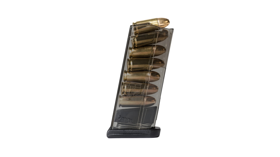 Elite Tactical Systems Pistol Magazine, Glock 43, 9mm, 7-Round, Carbon Smoke, SMK-GLK-43-7RD