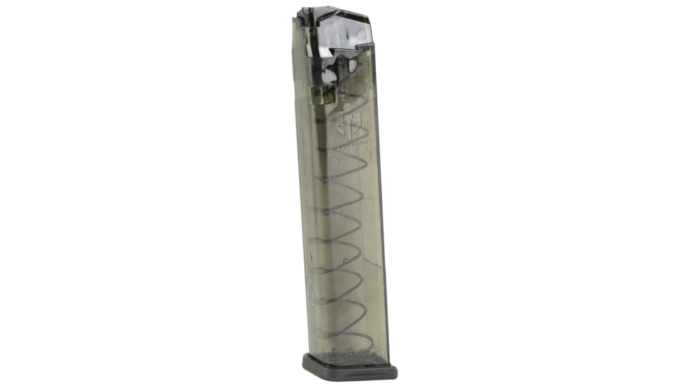 Elite Tactical Systems SMKGLK9170 Pistol Mags Competition Legal 27rd Extended 9mm Luger Compatible w/ Glock 17 Smoke Polymer, Polymer, SMKGLK9170-27RD