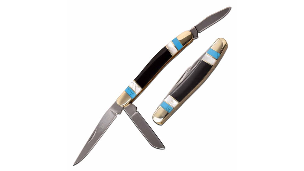 Elk Ridge ER-953MSC Manual Folding Knife, 2.5in, 3CR13 Stainless Steel, Spey, Steel Blade, Nickle/Pearl/Black, ER-953MSC