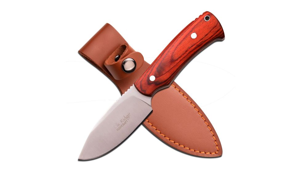 Elk Ridge Fixed Blade, 7.5in, Stainless Steel Blade, Brown Wood Handle ER-551LW