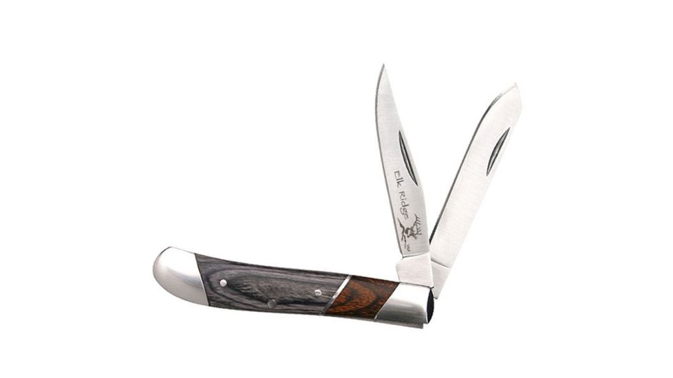 Elk Ridge Folding Blade, 2.75in, Stainless Steel Blade, Black And Natural Wood Handle ER-220MMP