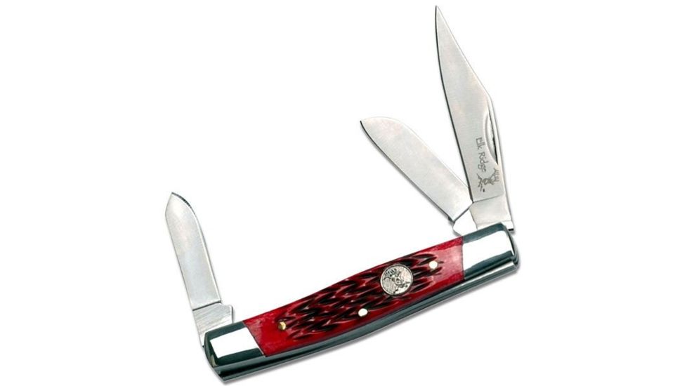 Elk Ridge Folding Blade, 2.75in, Stainless Steel Blade, Red Bone Handle ER-043RB