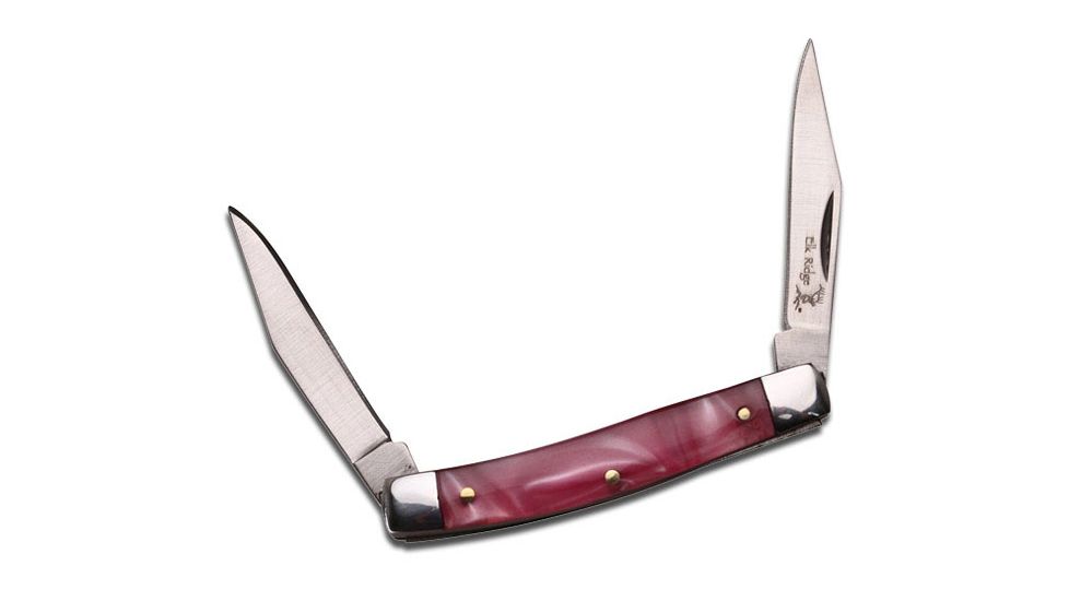 Elk Ridge Folding Blade, 2in, Stainless Steel Blade, Pink Pearl Resin Overlay Handle ER-211PK