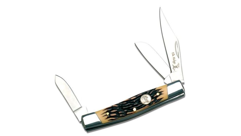 Elk Ridge Folding Blade, 3in, Stainless Steel Blade, Simulated Bone Handle ER-043I