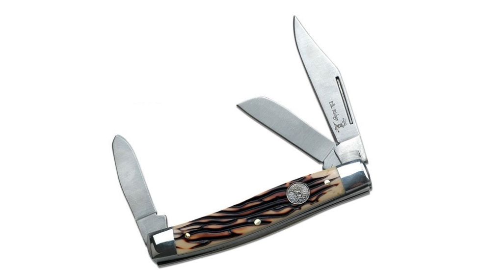 Elk Ridge Folding Blade, 3in, Stainless Steel Blade, Simulated Bone Handle ER-323ISS
