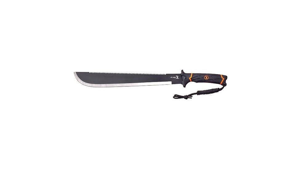 Elk Ridge Machete, Black/Orange, Double Injection Rubber Handle, Lifetime Limited Warranty, ELK-05382