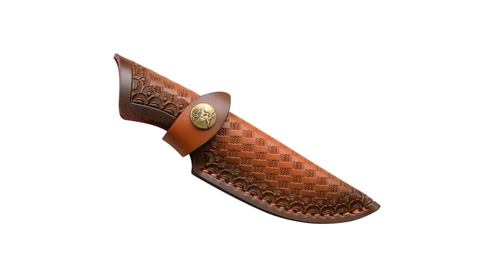 Elk Ridge Persian Fixed Blade Knife, 3.5 in, Damascus Steel, Brown, ER-050DM
