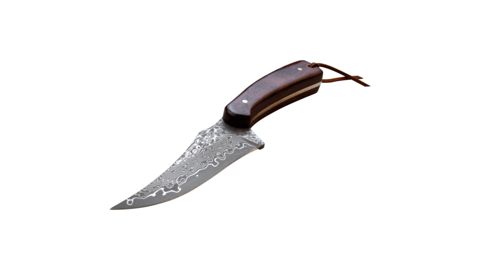 Elk Ridge Persian Fixed Blade Knife, 3 in, Damascus Steel, Brown, ER-299RDM