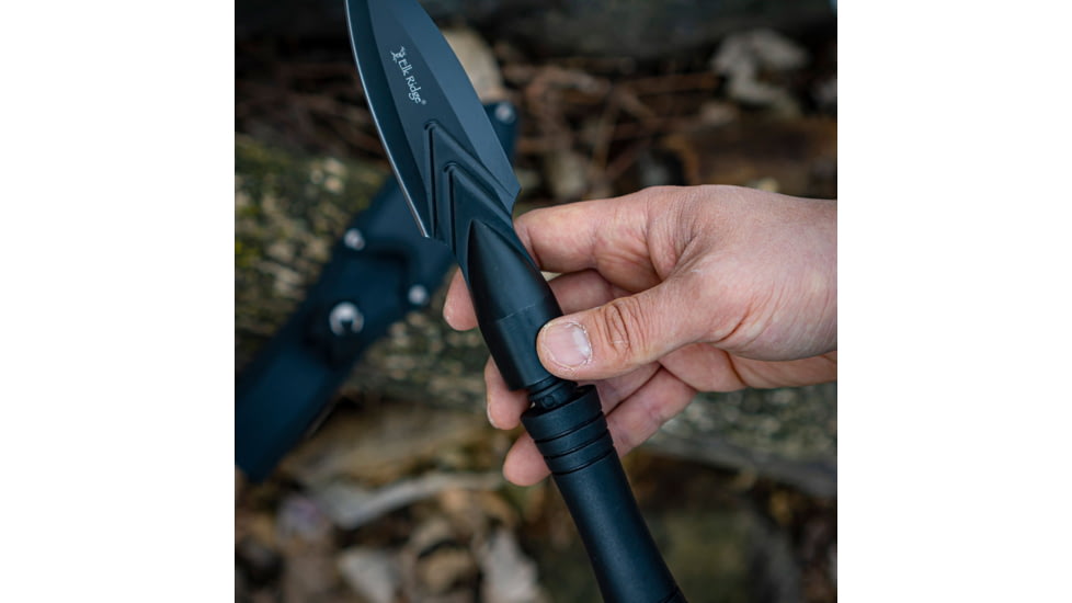 Elk Ridge Spire Fine Edge Fixed Blade Knife, 4.25in, Stainless Steel 3CR14MoV, Spear Point, Black Handle, ER-SP002BK