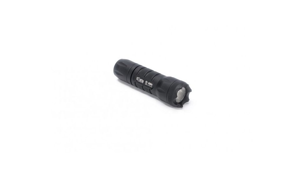 Alpha 1-Cell LED Flashlight,Black,415 Lumens w/Crenellated Bezel Ring,Flood Lens,Rotary Tailcap