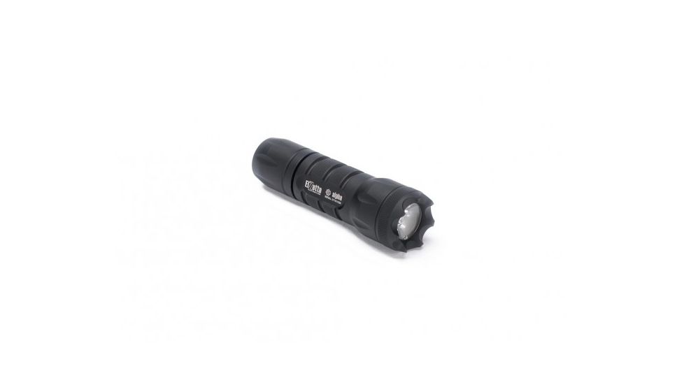 Alpha 1-Cell LED Flashlight,Black,415 Lumens w/Crenellated Bezel Ring,Standard Lens,Rotary Tailcap